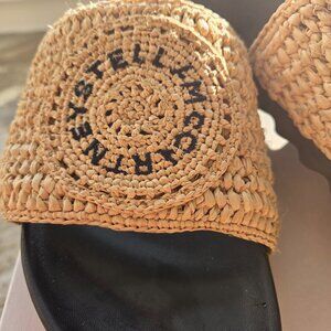 Stella McCartney Elyse Rafia Logo Sandals  sz 38